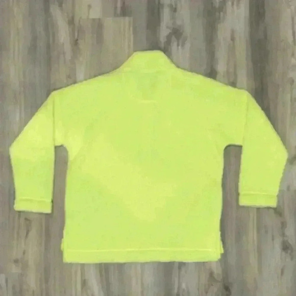 NWT Aerie Oversized Sherpa Fleece Pullover Sweatshirt Top Neon Yellow Size M - Picture 7 of 7